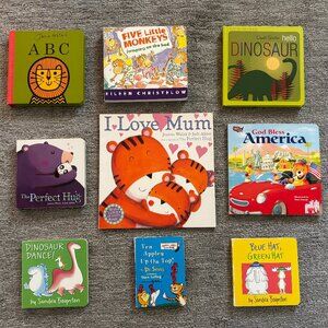 Baby Books - Toddler Books - Set of 9 - Alphabet, Dinosaur, Counting, Animals